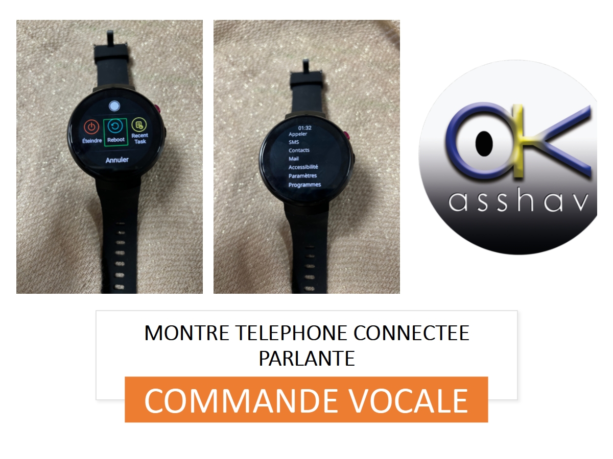 photos de la montre téléphone connectée parlante à commande vocale